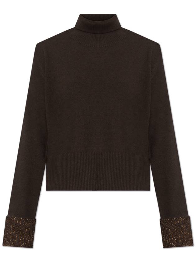 Fabiana Filippi Wool Turtleneck, Women's, Brown - FABIANA FILIPPI - BALAAN 1