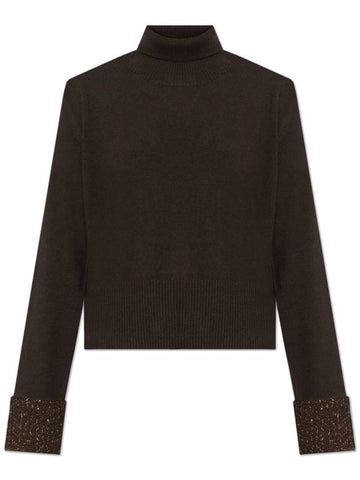 Fabiana Filippi Wool Turtleneck, Women's, Brown - FABIANA FILIPPI - BALAAN 1