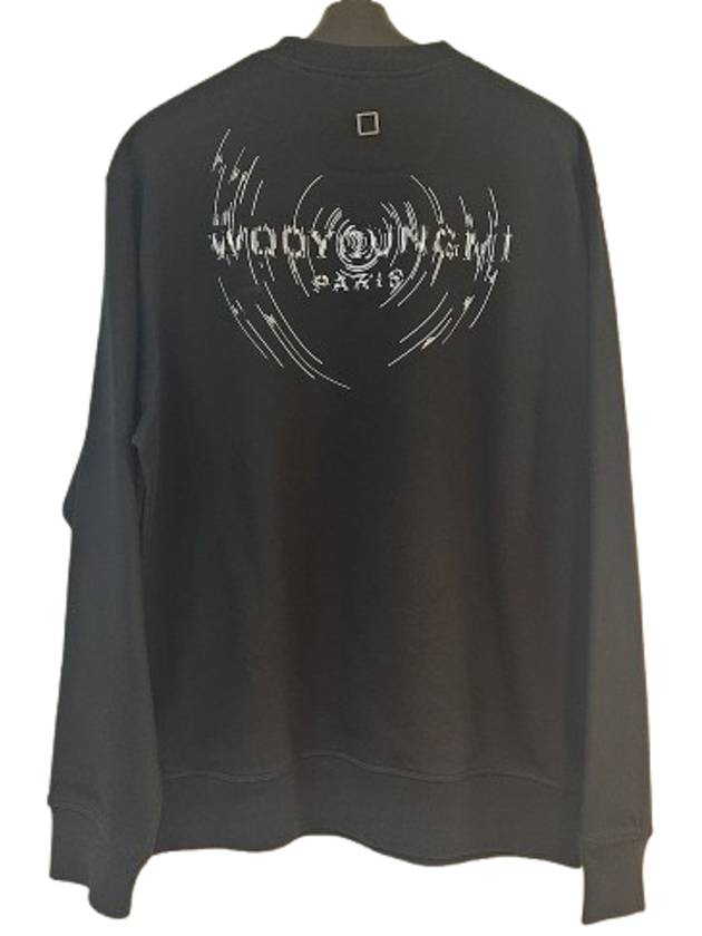 Overfit Wave Graphic Back Logo Sweatshirt Black - WOOYOUNGMI - BALAAN 2