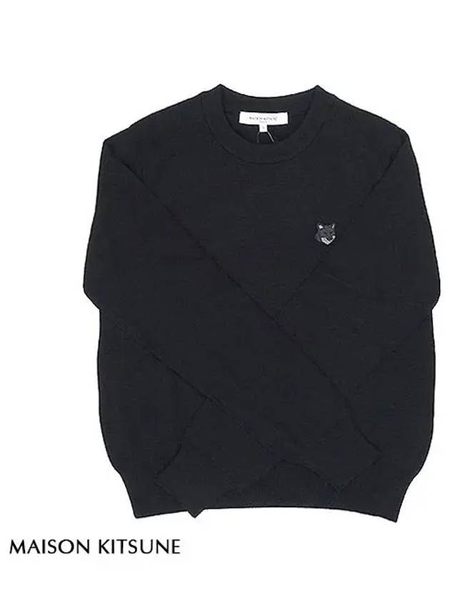 Bold Fox Head Wool Knit Top Black - MAISON KITSUNE - BALAAN 2