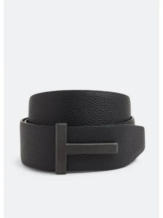 Men's Logo Reversible Leather Belt Black - TOM FORD - BALAAN 2