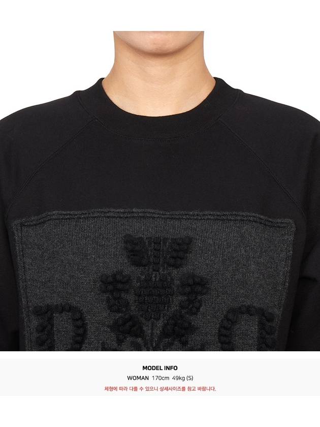 B logo patch cashmere sweatshirt black - BARRIE - BALAAN 8