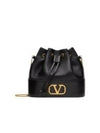 V Logo Signature Small Bucket Bag Black - VALENTINO - BALAAN 2