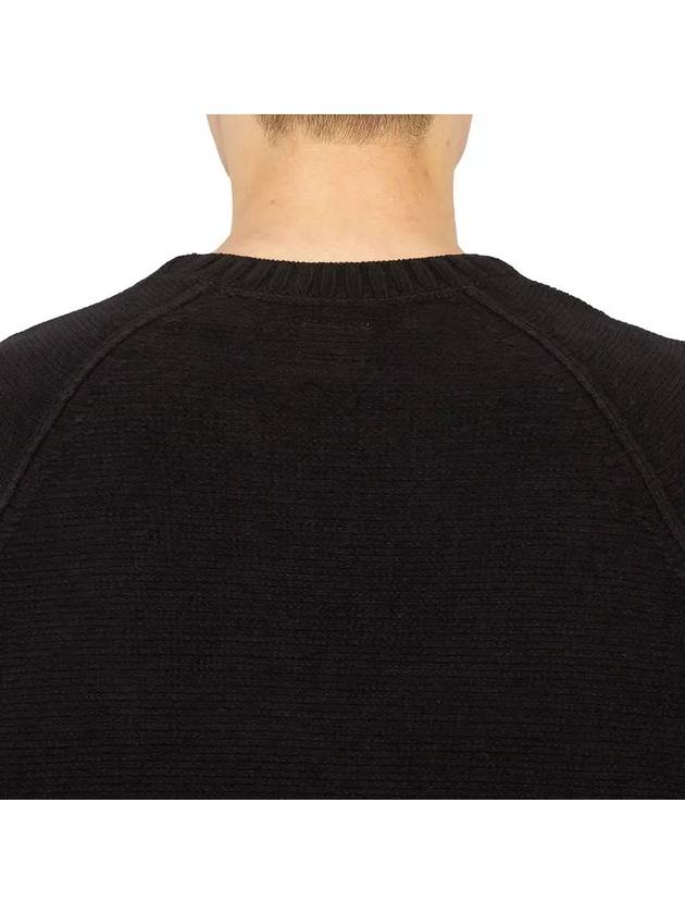 Men's Lens Wappen Crew Neck Knit Top Black - CP COMPANY - BALAAN 4