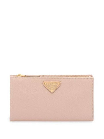 Large Saffiano Leather Long Wallet Powder Pink - PRADA - BALAAN 1