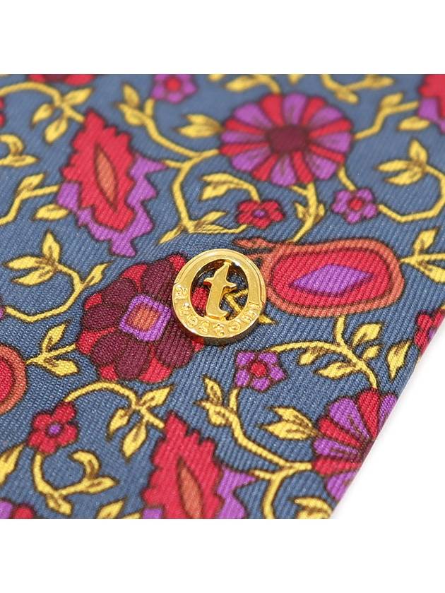 100 silk blue gray flower pattern tie - A. TESTONI - BALAAN 7