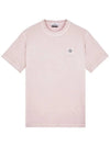 Organic Cotton Short Sleeve T-Shirt Pink - STONE ISLAND - BALAAN 3