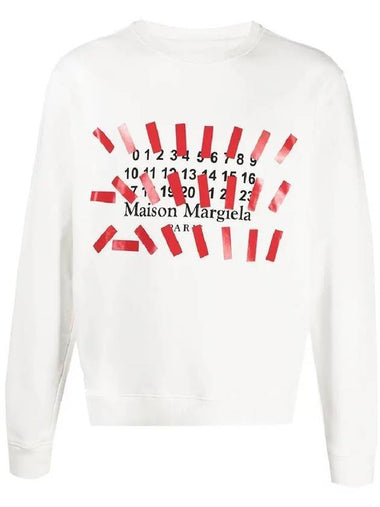 Numbering Graphic Logo Cotton Sweatshirt White - MAISON MARGIELA - BALAAN 1