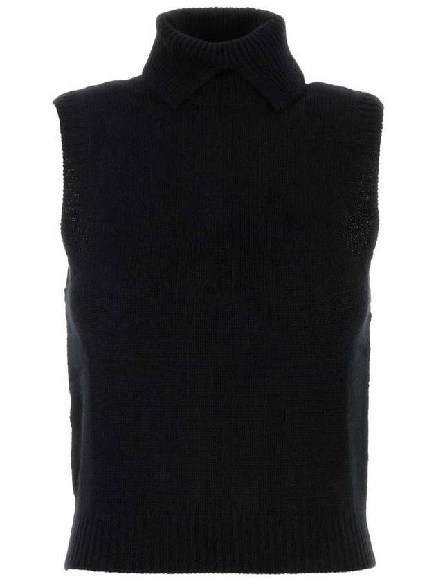 Cashmere Turtleneck Vest Black - PRADA - BALAAN 2