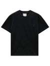 3D Flower Back Logo Round Short Sleeve T-Shirt Black - WOOYOUNGMI - BALAAN 6