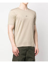 Logo Print Short Sleeve T-Shirt Beige - CP COMPANY - BALAAN 3