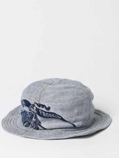 Logo Denim Bucket Hat Indigo - BURBERRY - BALAAN 2