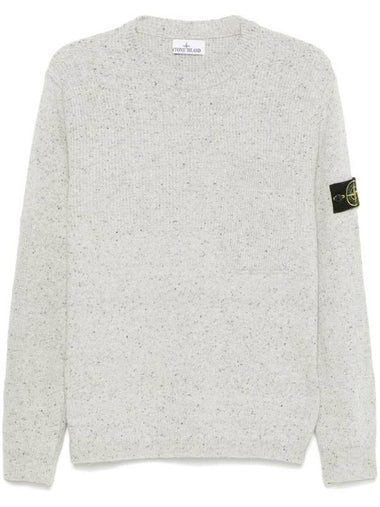 Speckle Crew Neck Knit Top Grey - STONE ISLAND - BALAAN 1