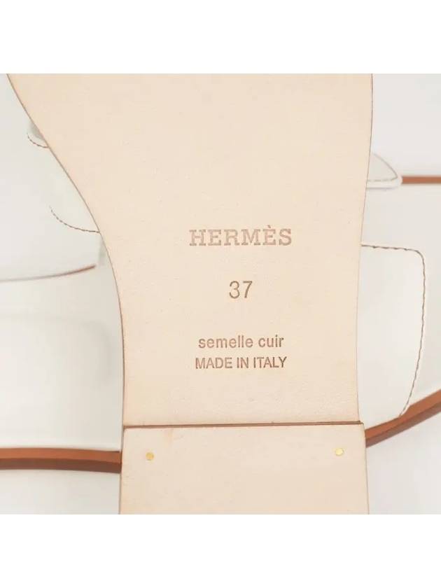 Oran Calfskin Slippers Blanc - HERMES - BALAAN 8