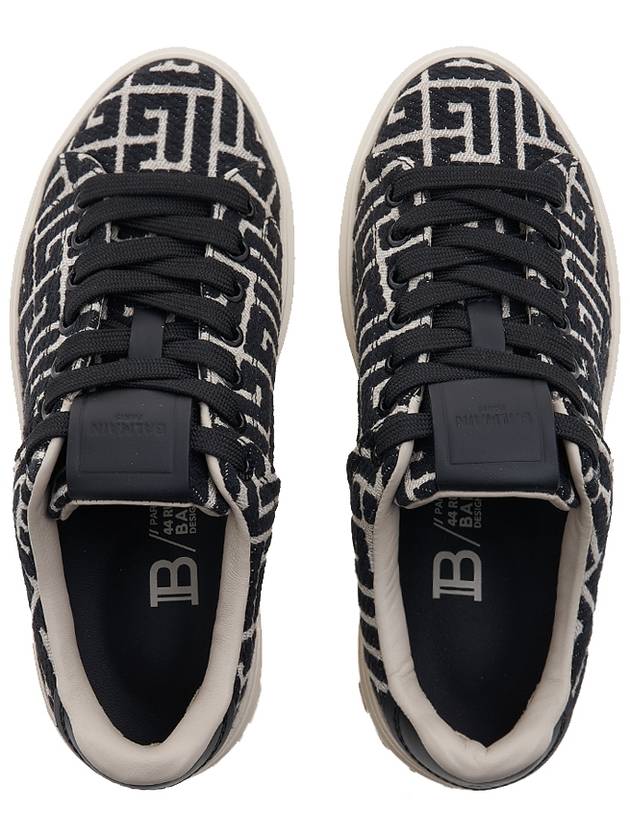 B Court Jacquard Monogram Low Top Sneakers Black - BALMAIN - BALAAN 7