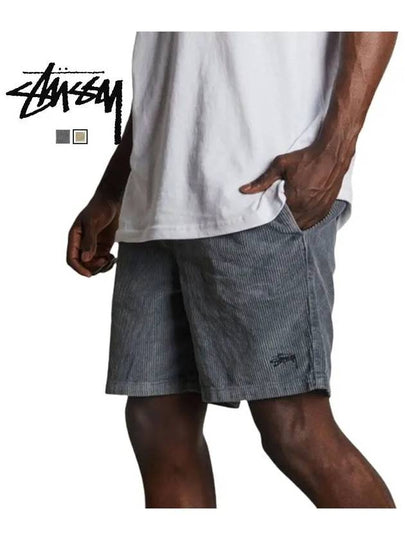 Wide Whale Shorts Charcoal - STUSSY - BALAAN 2