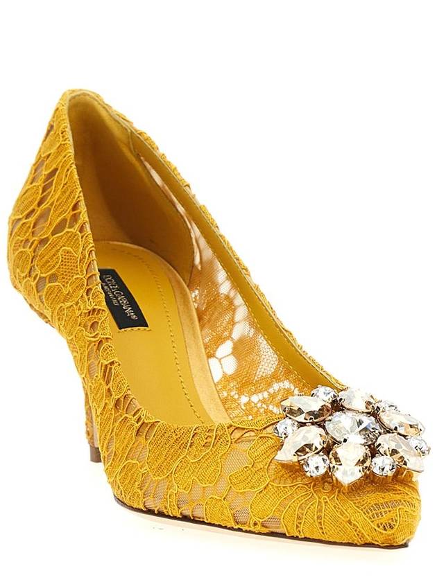 Brooch Lace Rainbow Pumps Heel Yellow - DOLCE&GABBANA - BALAAN 3