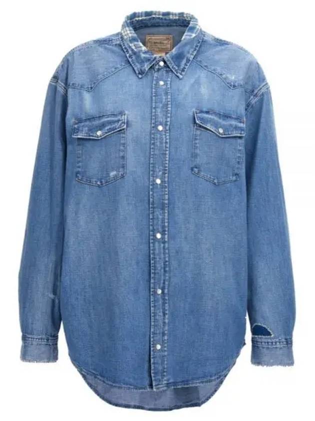 Denim Long Sleeve Shirt Blue - POLO RALPH LAUREN - BALAAN 2