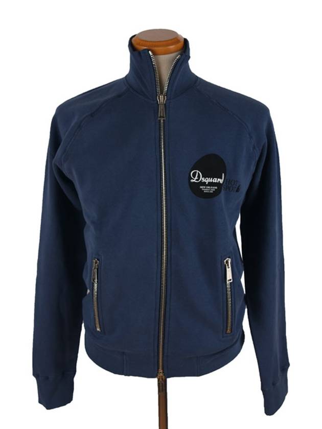 High Neck Zip Up Jacket Blue - DSQUARED2 - BALAAN 3