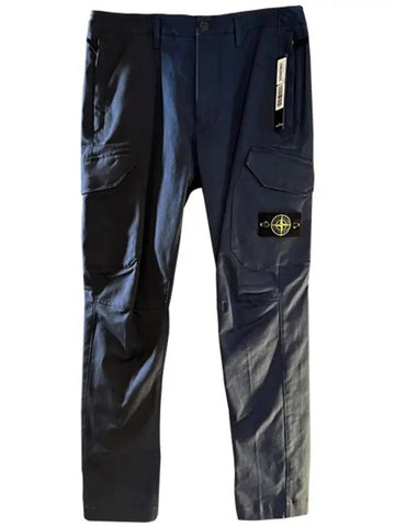 Wappen Patch Stretch Cargo Track Pants Navy - STONE ISLAND - BALAAN 1