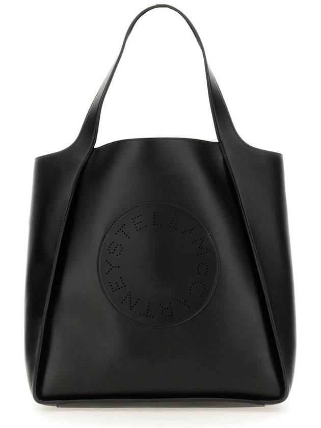 Perforated Logo Open Top Tote Bag Black - STELLA MCCARTNEY - BALAAN 2