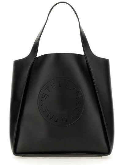 Perforated Logo Open Top Tote Bag Black - STELLA MCCARTNEY - BALAAN 2