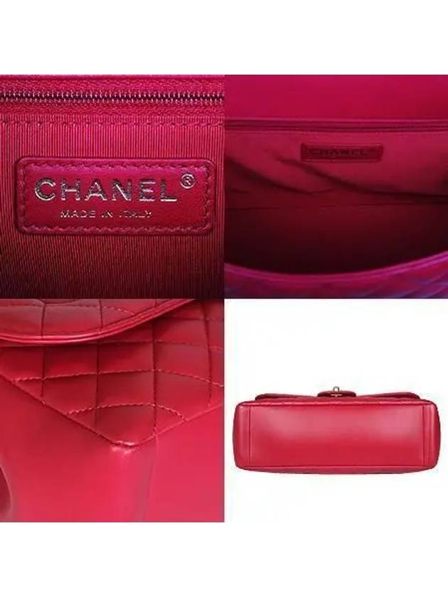 COCO Gold Logo Red Lambskin Quilted One Flap Chain Shoulder Bag - CHANEL - BALAAN 5