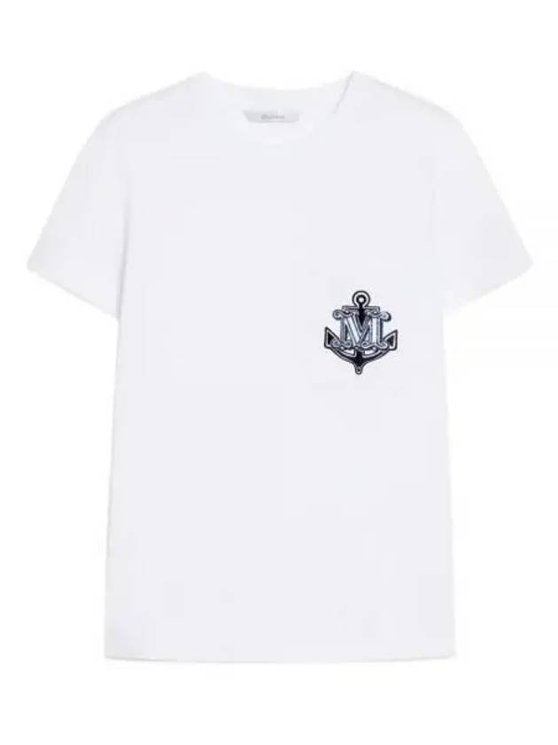 Logo Crew Neck Short Sleeve T-Shirt White - MAX MARA - BALAAN 2