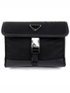 Re-Nylon Saffiano Leather Smartphone Case Cross Bag Black - PRADA - BALAAN 3