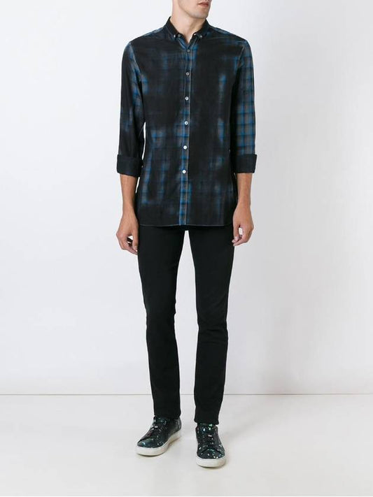 spray paint checked shirt - LANVIN - BALAAN 1