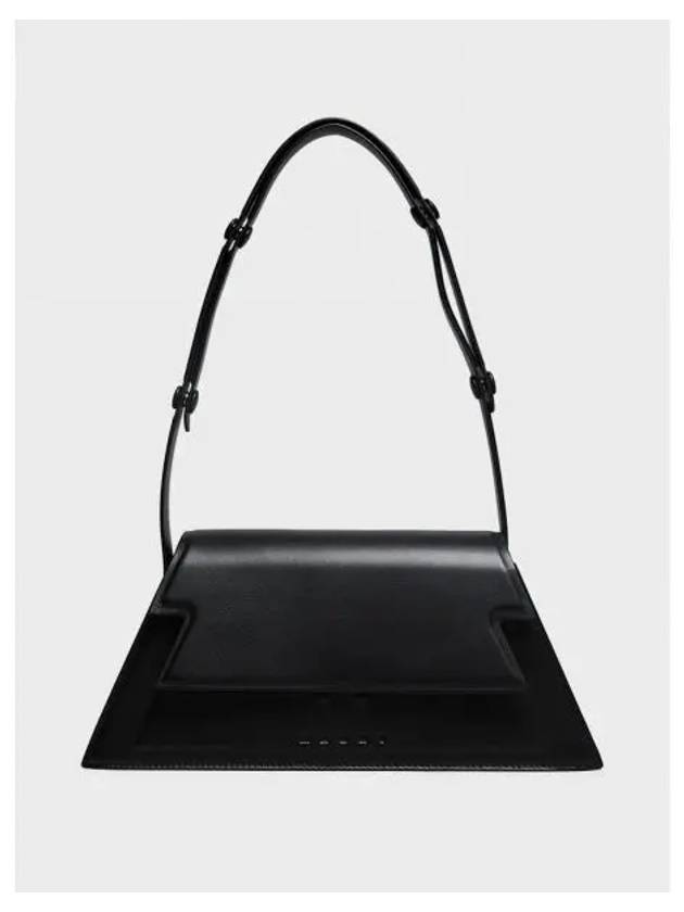 Medium Leather Shoulder Bag Black - MARNI - BALAAN 2