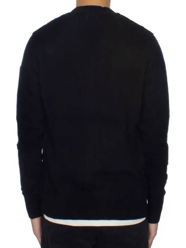 Men's Lens Wappen Lambswool Cardigan Black - CP COMPANY - BALAAN 6