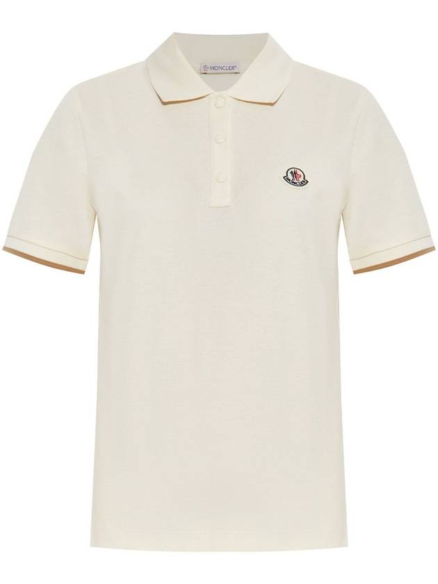 Logo Patch Cotton PK Shirt White - MONCLER - BALAAN 2