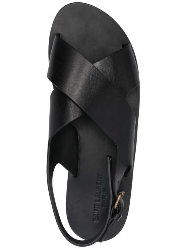 Mojave Cross Strap Sandals Black - SAINT LAURENT - BALAAN 5