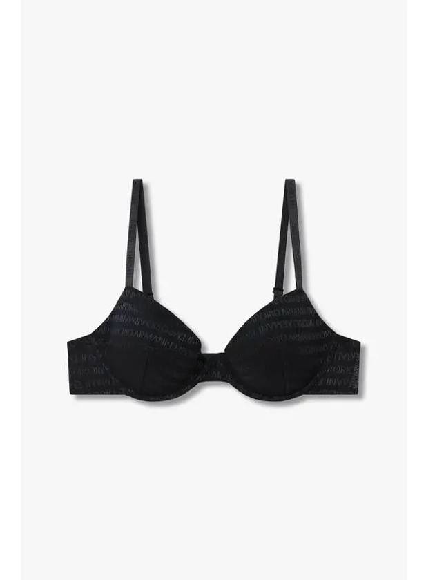 UNDERWEAR Women s Embroidered Logo Remove Push Up Bra Black - EMPORIO ARMANI - BALAAN 1