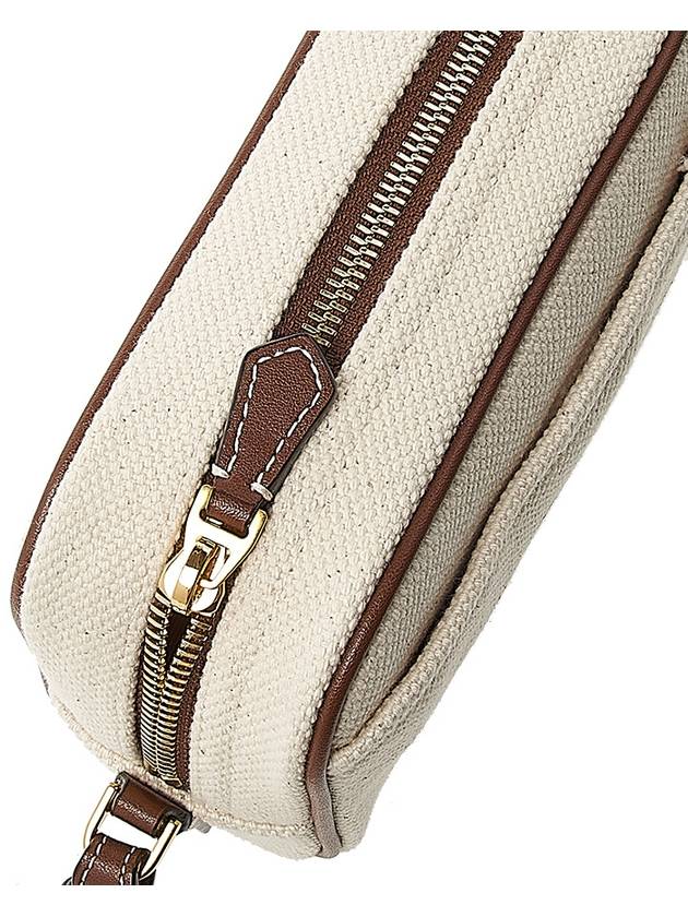 Logo Print Zipper Pouch Bag Beige - BALLY - BALAAN 9