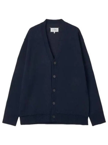 Stitched elbow patch cardigan navy - MAISON MARGIELA - BALAAN 1