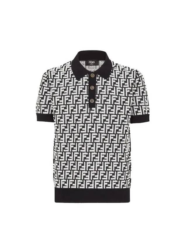 FF Motif Wool Polo Shirt Black - FENDI - BALAAN 1