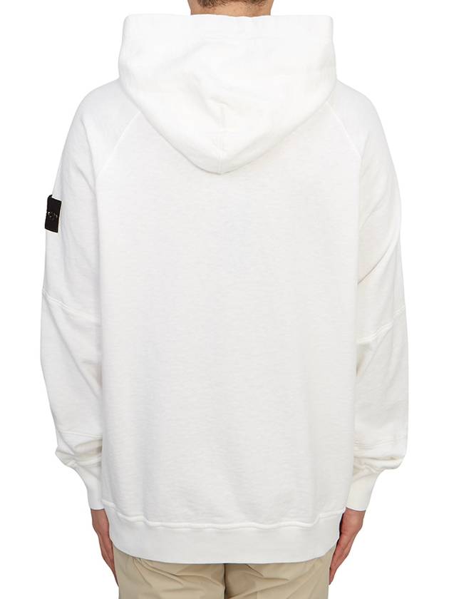 Compass Badge Cotton Hoodie White - STONE ISLAND - BALAAN 4