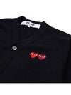 Men's Double Heart Waffen Wool Cardigan AZN058 BLACK - COMME DES GARCONS - BALAAN 7