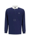 Rugby Logo Embroidered Long Sleeve Polo Shirt Navy - POLO RALPH LAUREN - BALAAN 2