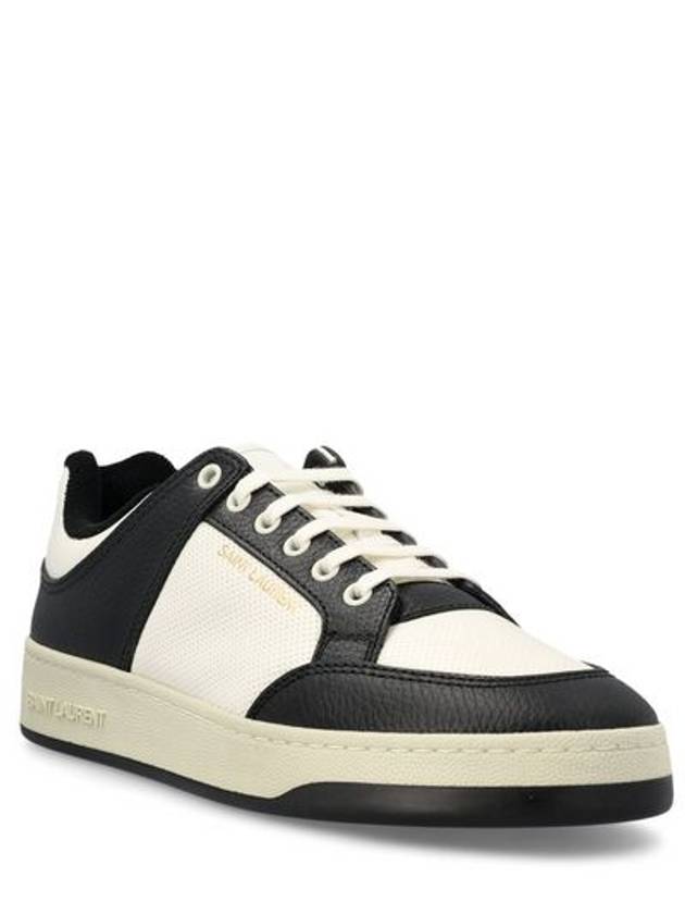 SL 61 Low Top Sneakers Black White - SAINT LAURENT - BALAAN 3