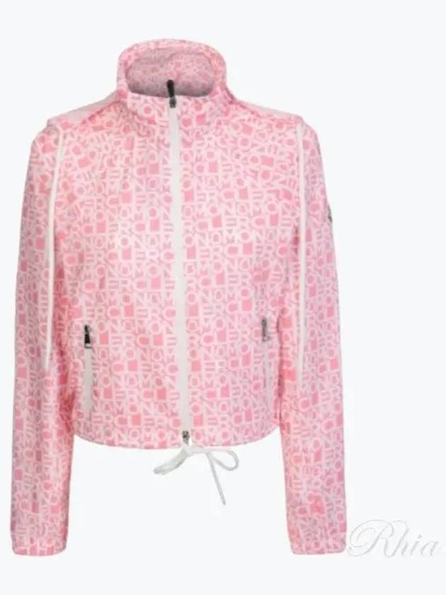 Women's Alose Logo Print Zip-up Jacket Pink White - MONCLER - BALAAN 2