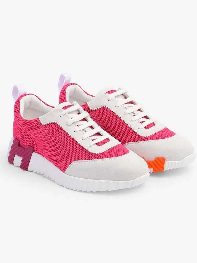 Bouncing Sneakers Pink Mesh H Pink Orange Twotone - HERMES - BALAAN 8