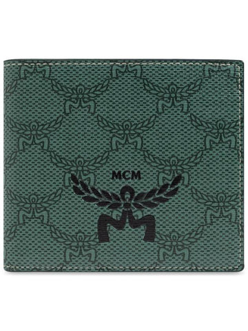 Foldable Wallet With Logo Men s Green - MCM - BALAAN 1