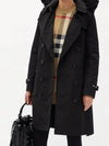 Detachable Hood Teffeta Kensington Trench Coat Black - BURBERRY - BALAAN 6