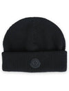 Black logo wool beanie 3B00038 M1242 999 - MONCLER - BALAAN 3