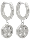 Miller Pave Hoop Earrings Silver - TORY BURCH - BALAAN 6