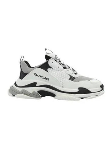 Kids Triple S Sneakers White Black 654251 W2CA8 - BALENCIAGA - BALAAN 1