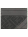 Diagonal FF Canvas Card Wallet Gray - FENDI - BALAAN 2